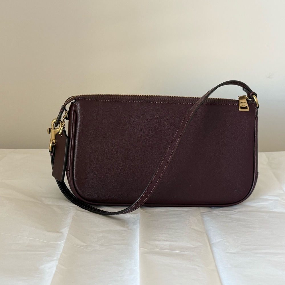 Coach Plum Leather Wristlet Clutch with Gold Hardware - Picture 2 of 15